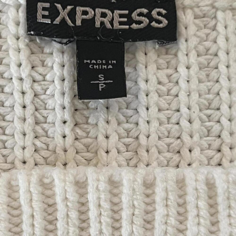 Vintage Y2K Express White cable knit sweater Size Small - Picture 6 of 6